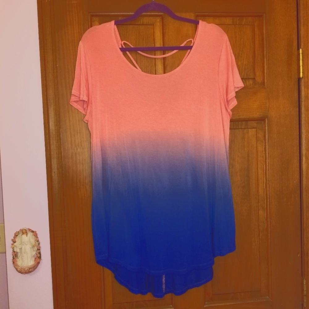 Pink and Blue Ombre Top